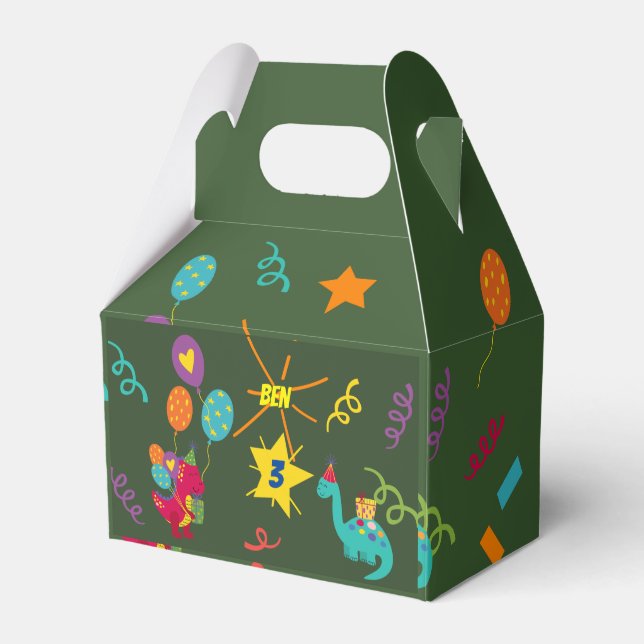 Caja Para Regalos Niños de Dinosaurios vajilla fiesta (Front Side)