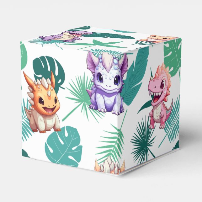 Caja Para Regalos Niños de la escuela de la jungla de los dinosaurio (Reverso Costado)