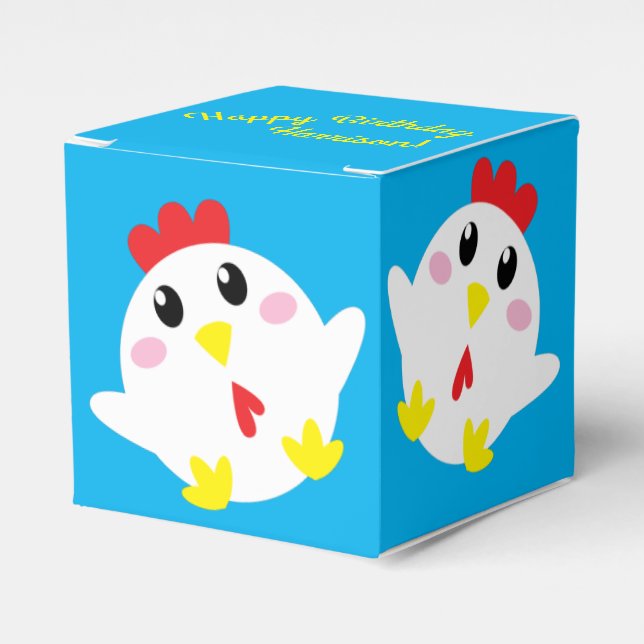 Caja Para Regalos Niños de la granja de pollo Cute Fiesta de cumplea (Costado Anverso)