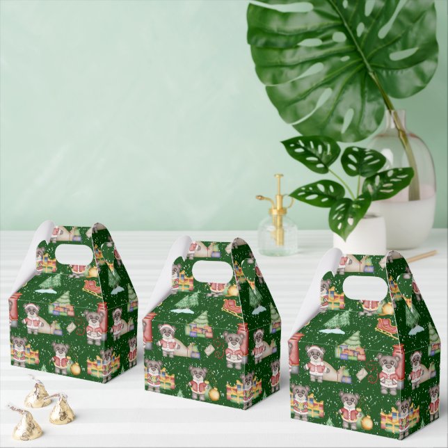 Caja Para Regalos Niños Navidades adoran a los animales festivos (Múltiple)