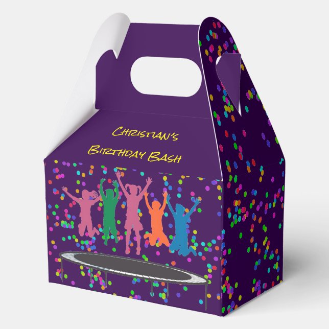 Caja Para Regalos Niños Saltan y Juegan Trampoline Cumpleaños Bash (Reverso )