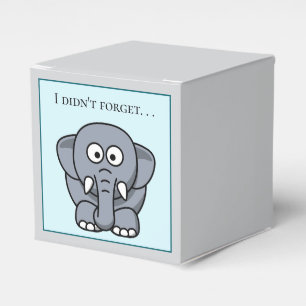 Caja Para Regalos No Olvidé Elefante Gris Divertido Dibujo Animado
