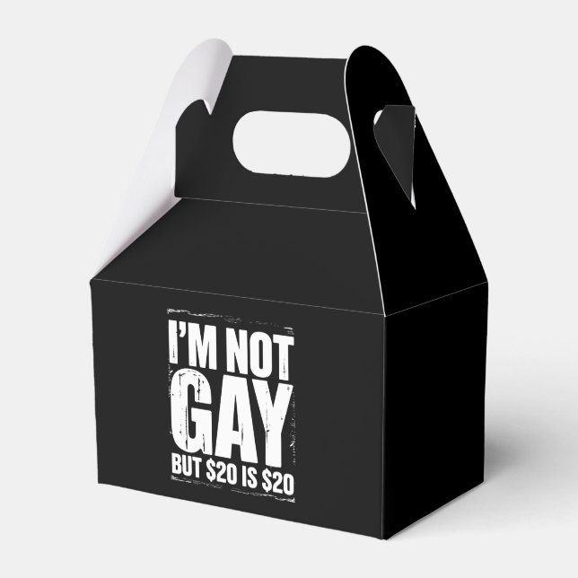 Caja Para Regalos No soy gay pero $20 es $20 Graciosamente LGBTQ (Front Side)