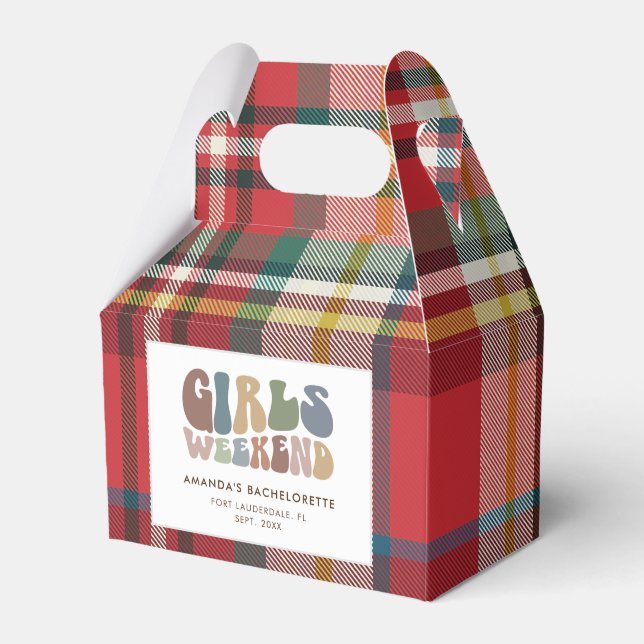 Caja Para Regalos Noche de Chicas Fiesta de Soltera Retro 70 Persona (Front Side)