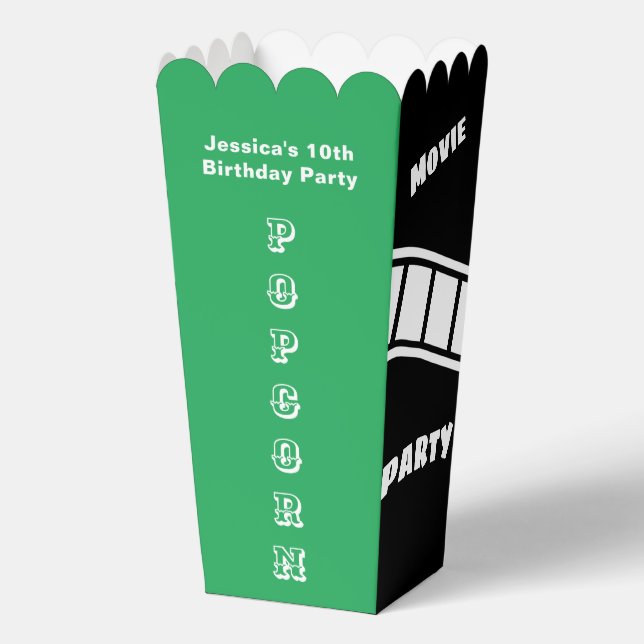 Caja Para Regalos Noche de cine de la fiesta de cumpleaños con palom (Anverso)