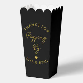 Caja Para Regalos Noche de palomitas de oro y negro para la fiesta d