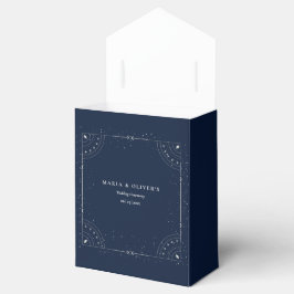 Caja Para Regalos Noche estrellada Boda celestial Azul marino Elegan