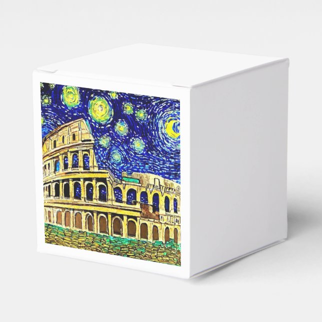 Caja Para Regalos Noche estrellada Roma Italia (Costado Anverso)