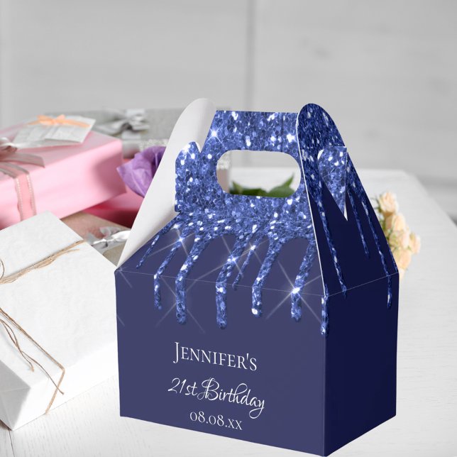 Caja Para Regalos Nombramiento del purpurina blanco azul marino de l (Subido por el creador)