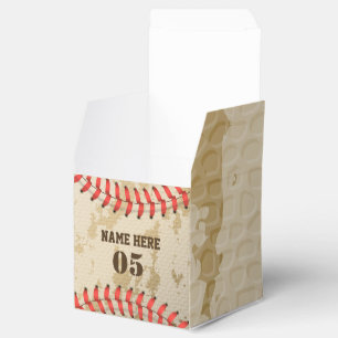 Caja Para Regalos Nombre de béisbol vintage personalizado número ret