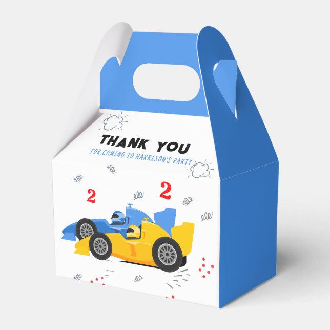 Caja Para Regalos Nombre de dos coches de Carreras de niños de segun (Front Side)