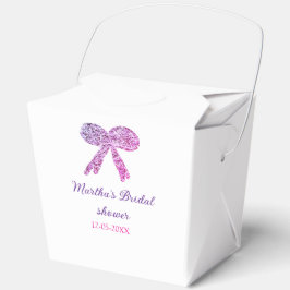 Caja Para Regalos Nombre de la ducha de novia purpurina de chispa de