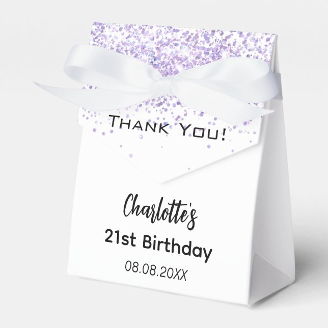 Caja Para Regalos Nombre de lavanda blanca gracias (Front Side)