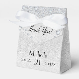 Caja Para Regalos Nombre de los diamantes de anagrama de plata de cu