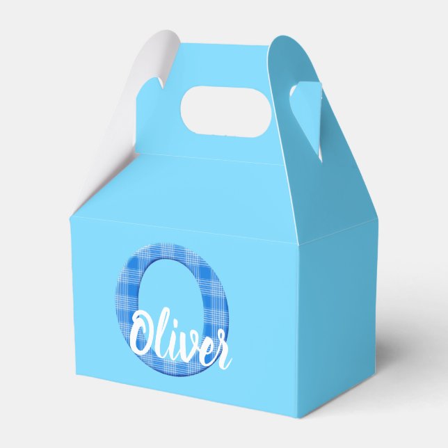 Caja Para Regalos Nombre De Los Niños Personalizado Letra Plaid O Pe (Front Side)