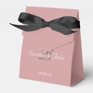 Caja Para Regalos Nombre de Monograma de Boda Polvoriento Moderno Ro