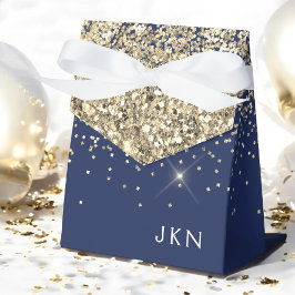 Caja Para Regalos Nombre de monograma de lentejuelas brillantes de c