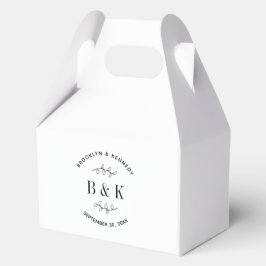 Caja Para Regalos Nombre de pareja de boda floral botánica monograma