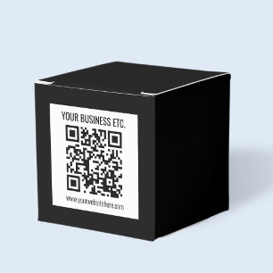 Caja Para Regalos Nombre de su empresa y código QR editable