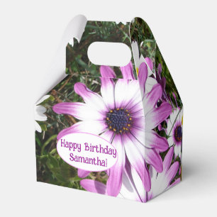 Caja Para Regalos Nombre del Personalizable de cumpleaños morado y m