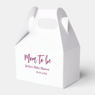 Caja Para Regalos nombre fecha de ducha de bebé futura mamá rosa sim