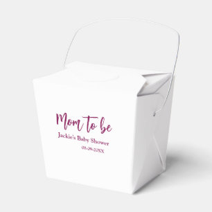 Caja Para Regalos nombre fecha de la ducha de bebé futura mamá rosa