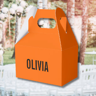 Caja Para Regalos Nombre moderno del Naranja del atardecer Minimal