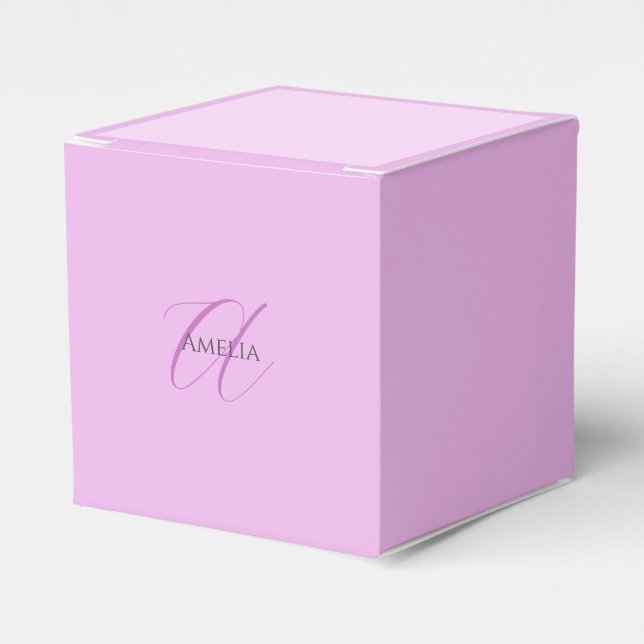 Caja Para Regalos Nombre Monograma Letra inicial Orquídea & Lilac (Costado Anverso)