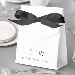 Caja Para Regalos Nombre Monograma Minimalista Moderno Blanco Negro