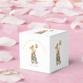 Caja Para Regalos Nombre personalizado 1º cumpleaños Globo de oro Pe