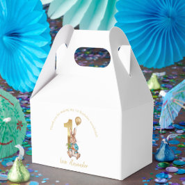 Caja Para Regalos Nombre personalizado 1º cumpleaños Globo de oro Pe