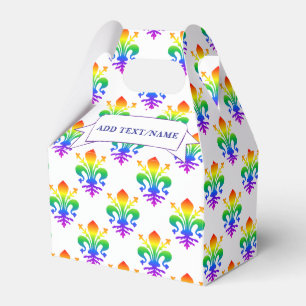 Caja Para Regalos Nombre personalizado de arcoiris flor-de-lis