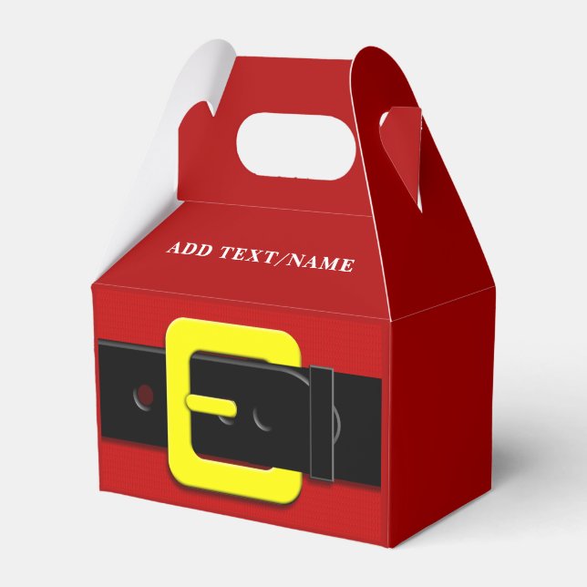 Caja Para Regalos Nombre personalizado del cinturón de Santa Claus (Front Side)