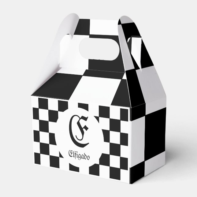 Caja Para Regalos Nombre personalizado del club de ajedrez inicial (Front Side)