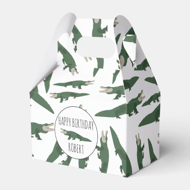 Caja Para Regalos Nombre personalizado del patrón de cocodrilo del l (Front Side)