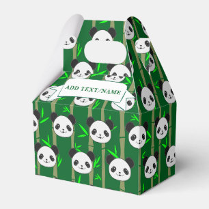Caja Para Regalos Nombre personalizado del patrón de panda de bambú