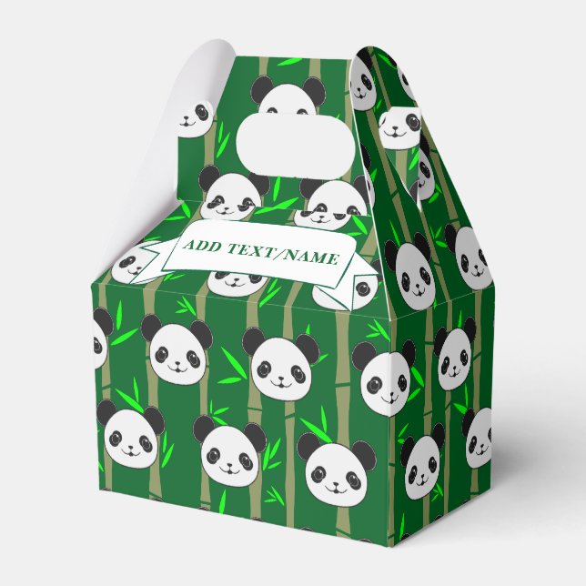Caja Para Regalos Nombre personalizado del patrón de panda de bambú  (Front Side)