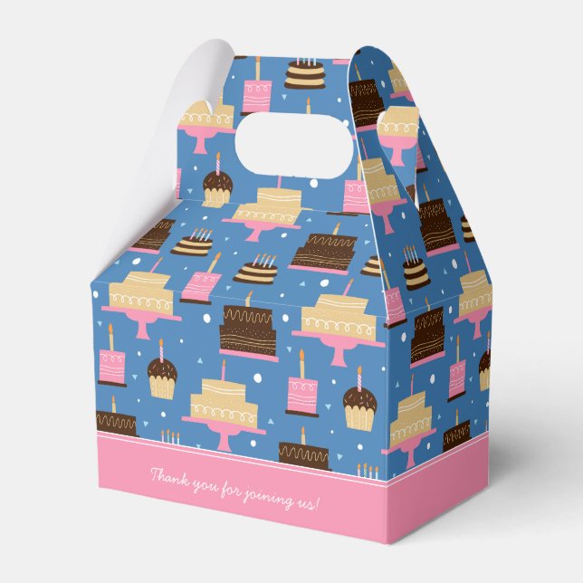 Caja Para Regalos Nombre personalizado del patrón de pastel de cumpl (Front Side)