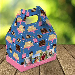 Caja Para Regalos Nombre personalizado del patrón de pastel de cumpl