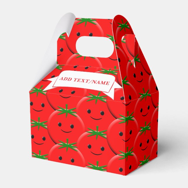 Caja Para Regalos Nombre personalizado del patrón de tomate rojo (Front Side)