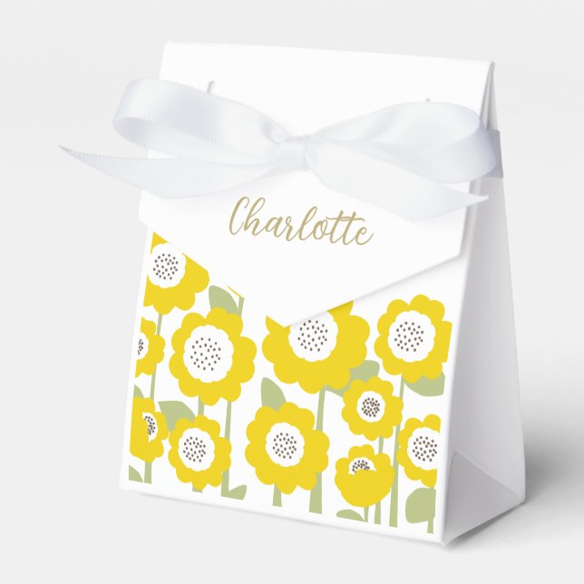 Caja Para Regalos Nombre personalizado mínimo de girasol moderno min (Front Side)