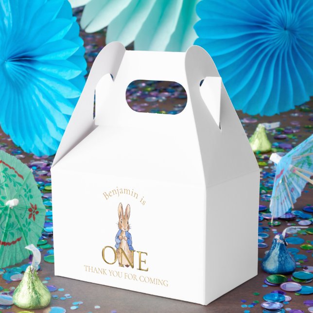 Caja Para Regalos Nombre personalizado Peter 1er cumpleaños Gracias (Fiesta)