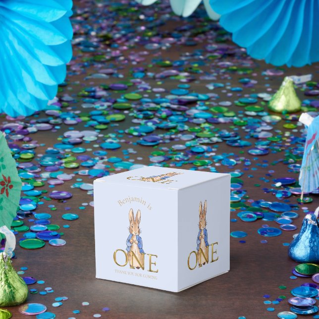 Caja Para Regalos Nombre personalizado Peter 1er cumpleaños Gracias (Fiesta)