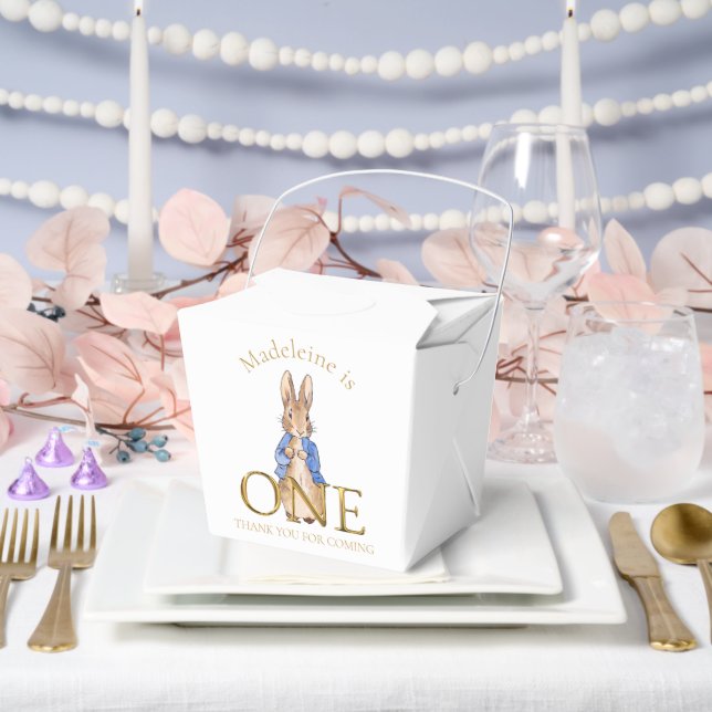 Caja Para Regalos Nombre personalizado Peter 1er cumpleaños Gracias (Boda)