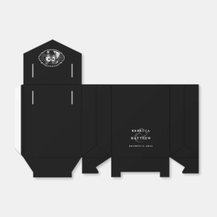 Caja Para Regalos Nombres de esqueletos de Bodas de Halloween blanco