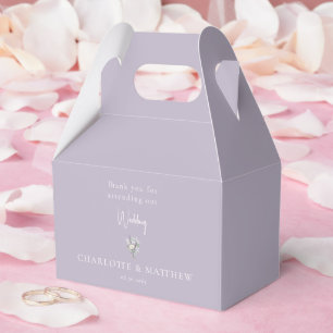 Caja Para Regalos Nombres personalizados de lavanda floral Boda II