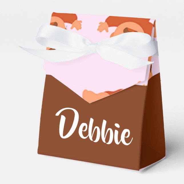 Caja Para Regalos Nombres personalizados llorando bebés en rosa (Front Side)
