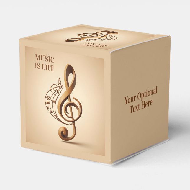 Caja Para Regalos Nota de limpieza musical de texto de personalizado (Reverso Costado)