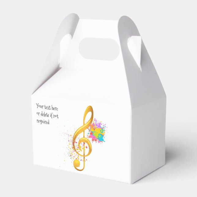 Caja Para Regalos Nota musical de Divertido Treble Clef. Texto edita (Front Side)