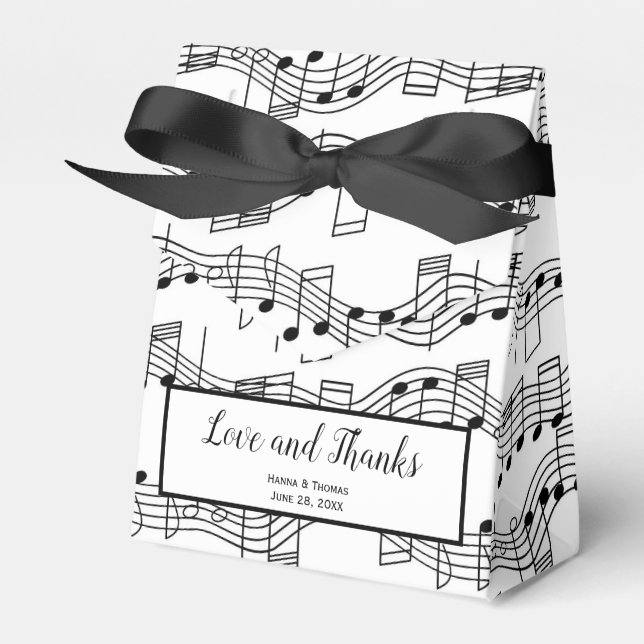 Caja Para Regalos Notas musicales amor y agradecimiento a favor de l (Front Side)